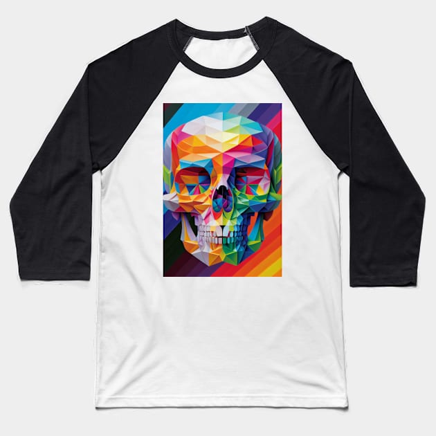 Rainbow Skull 2 Baseball T-Shirt by Newtaste-Store